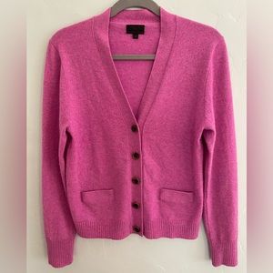 J. Crew Italian Cashmere cropped V-neck cardigan sweater M